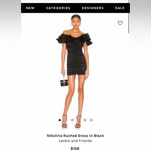 Nikolina Ruched Dress in Black